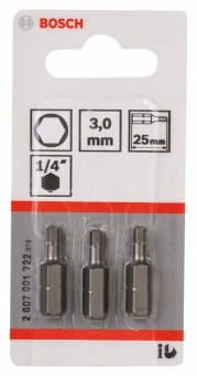 Насадка-бита Extra Hart HEX 3, 25 mm 2607001722 (2.607.001.722)